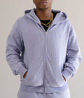 "Sol" Waffle Knit Zip-Up - Lavender