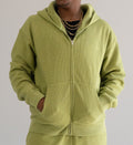 "Sol" Waffle Knit Zip-Up - Sage