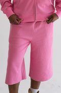 "Sol" Waffle Knit Shorts - Hot Pink