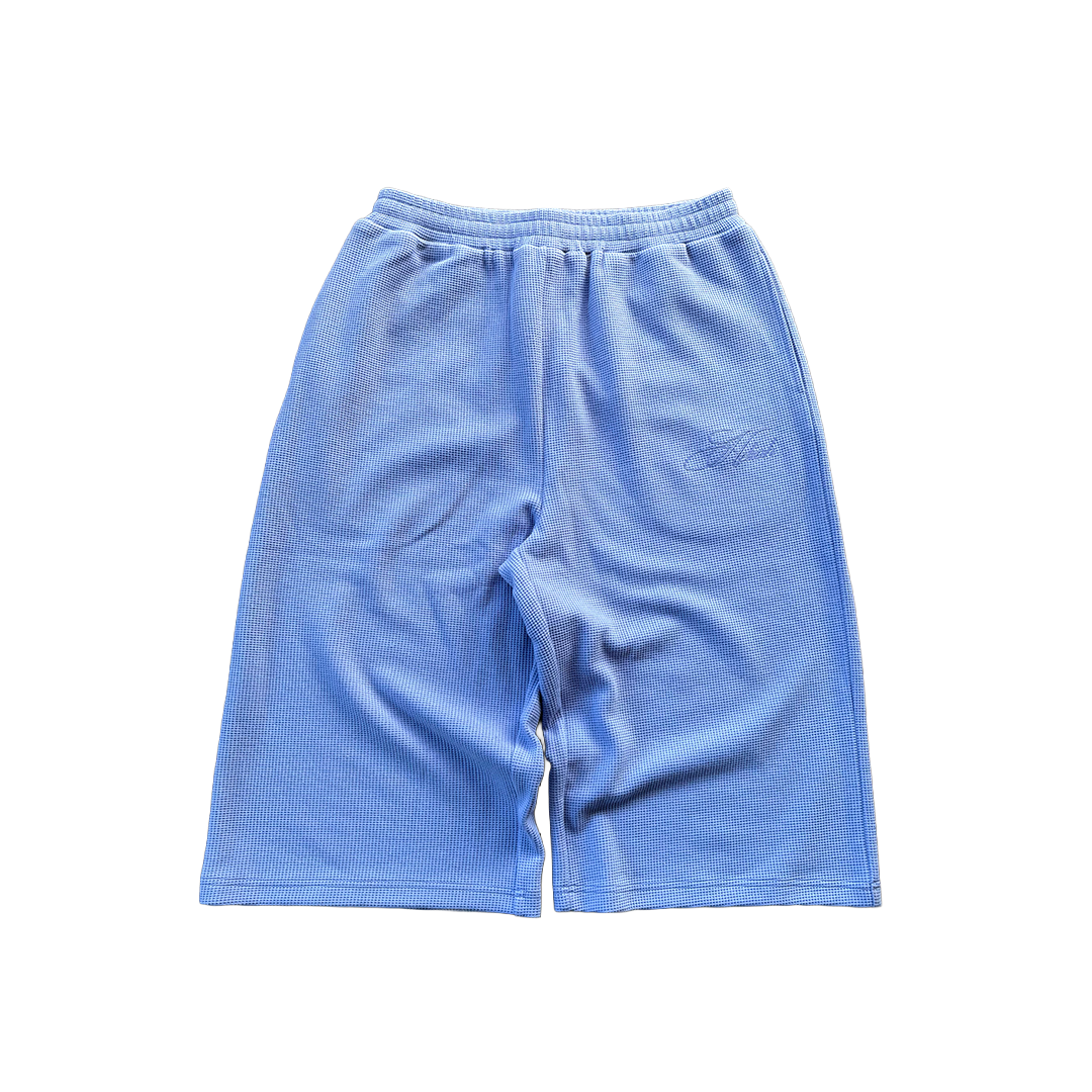 "Sol" Waffle Knit Shorts - Periwinkle