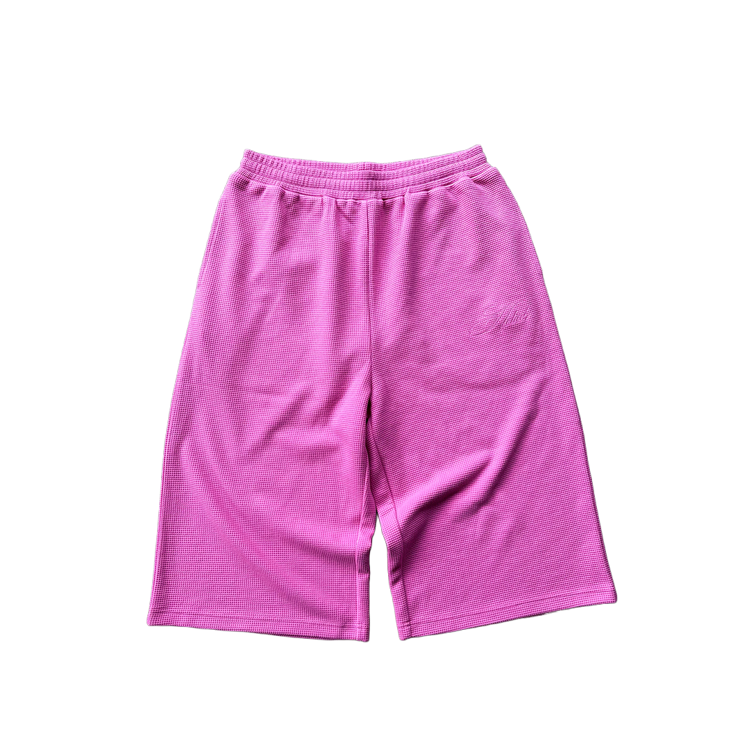 "Sol" Waffle Knit Shorts - Hot Pink