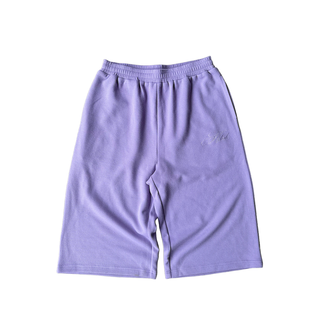 "Sol" Waffle Knit Shorts - Lavender