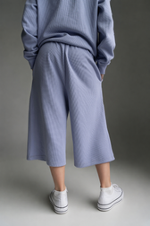 "Sol" Waffle Knit Shorts - Periwinkle