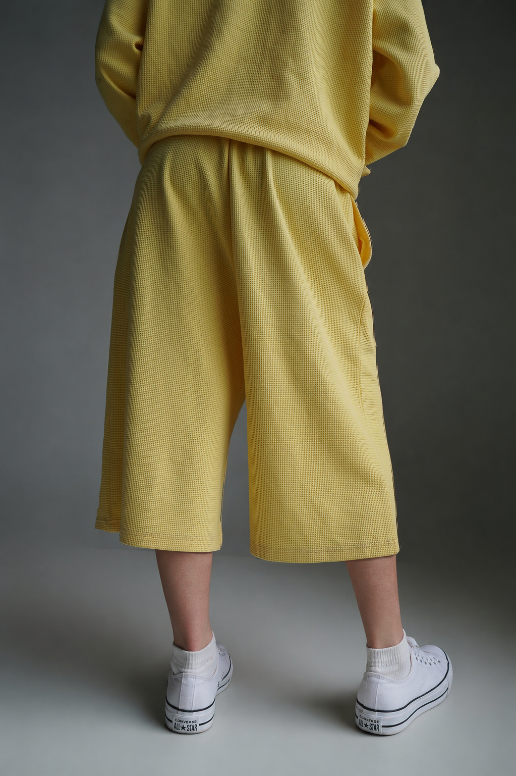 "Sol" Waffle Knit Shorts - Yellow