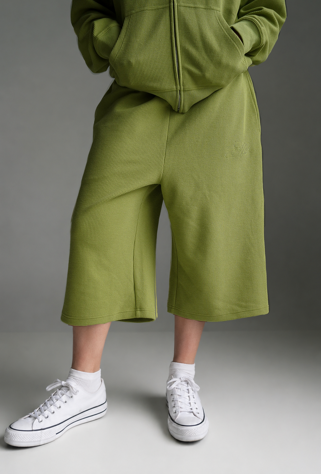 "Sol" Waffle Knit Shorts - Sage