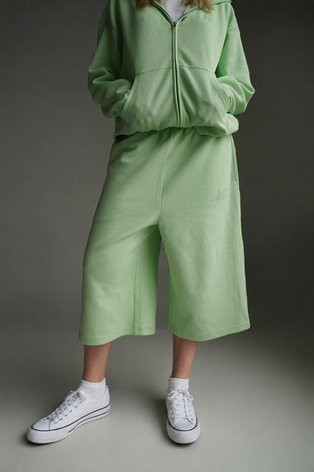 "Sol" Waffle Knit Shorts - Mint