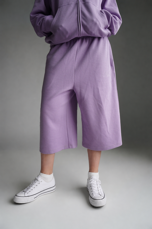 "Sol" Waffle Knit Shorts - Lavender