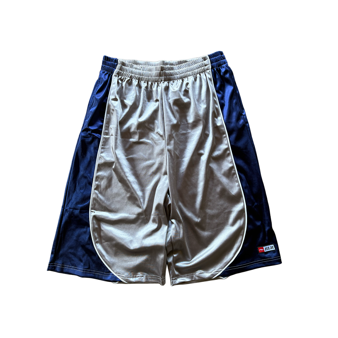 "Vivo" Basketball Shorts - Silver & Navy