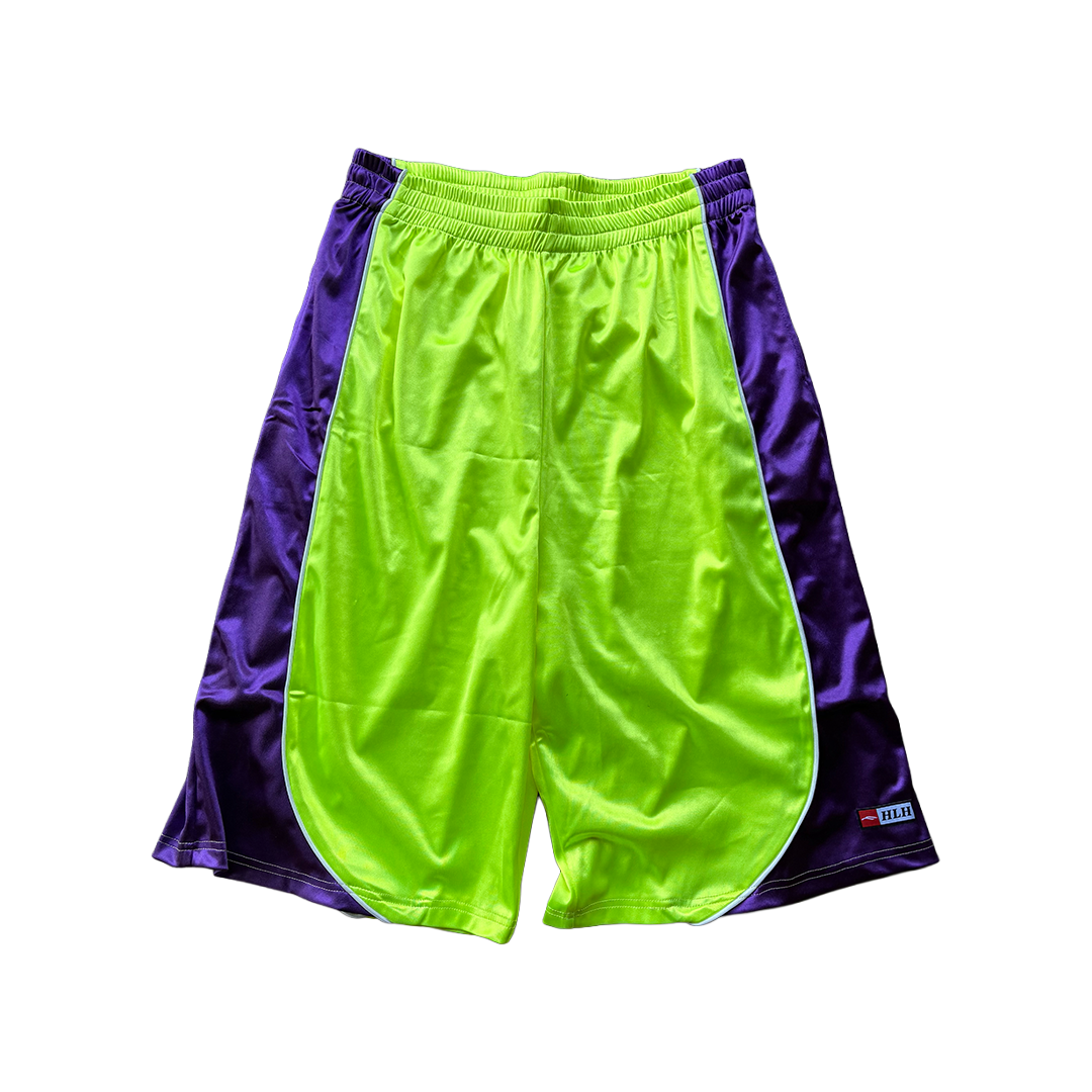 "Vivo" Basketball Shorts - Lime & Purple