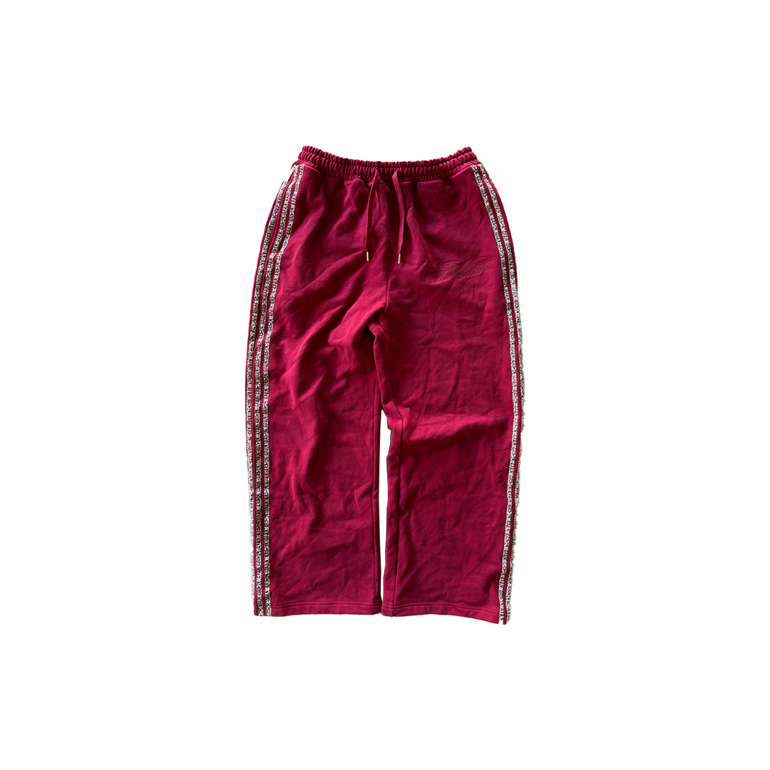 "Wine" Red Cheetah Sweats