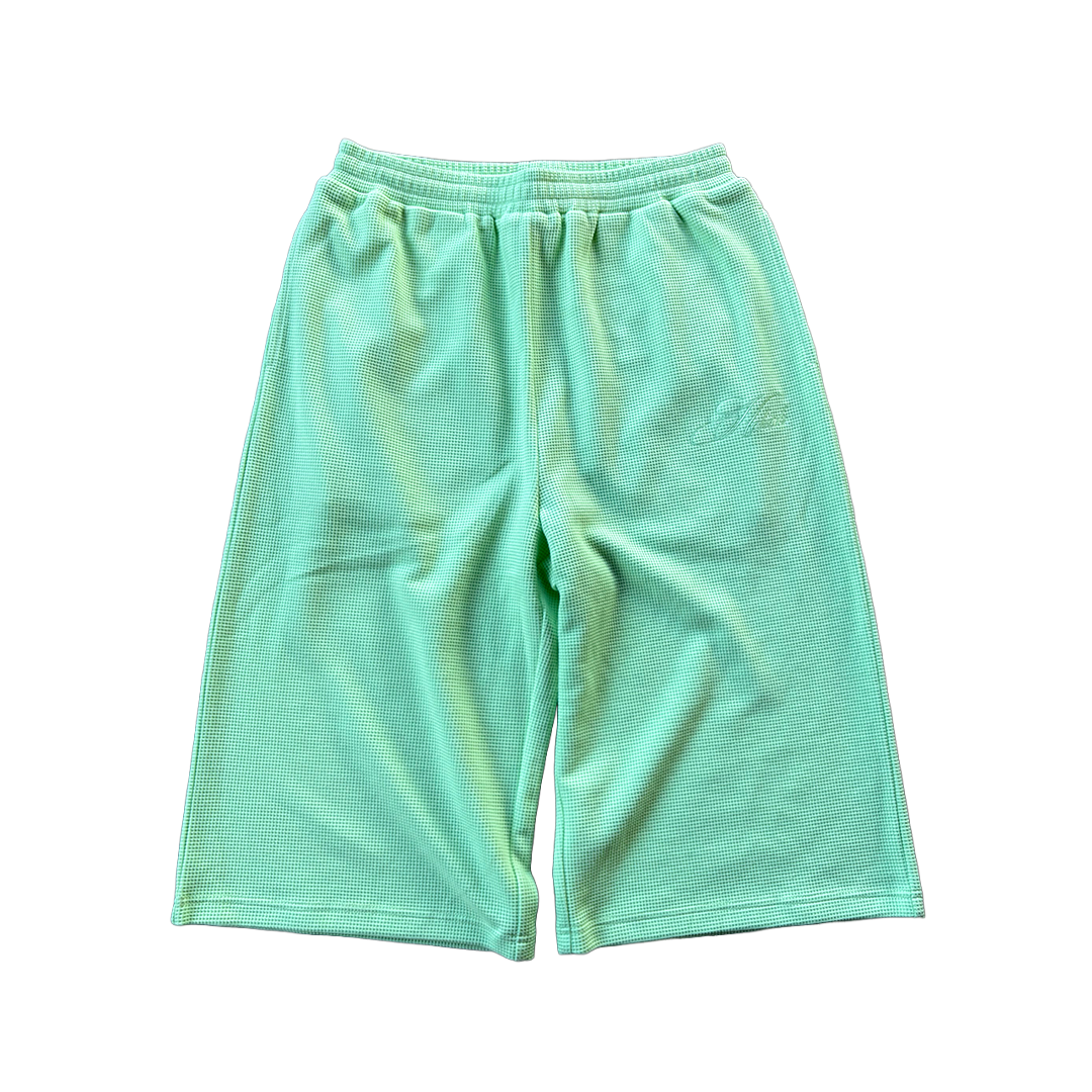 "Sol" Waffle Knit Shorts - Mint