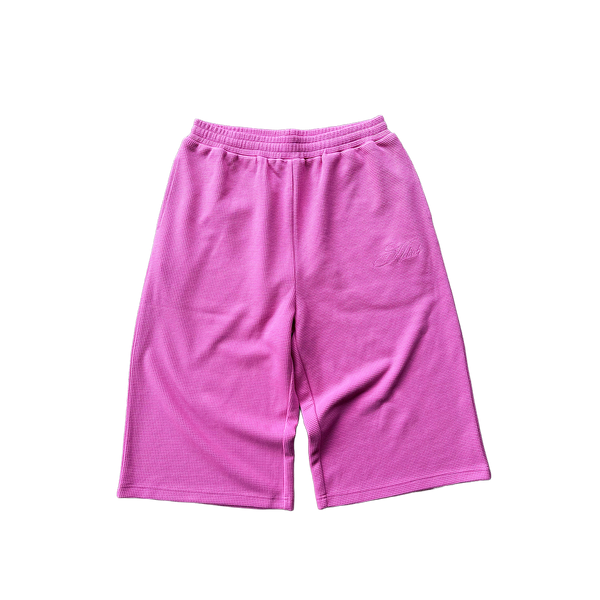 "Sol" Waffle Knit Shorts - Hot Pink