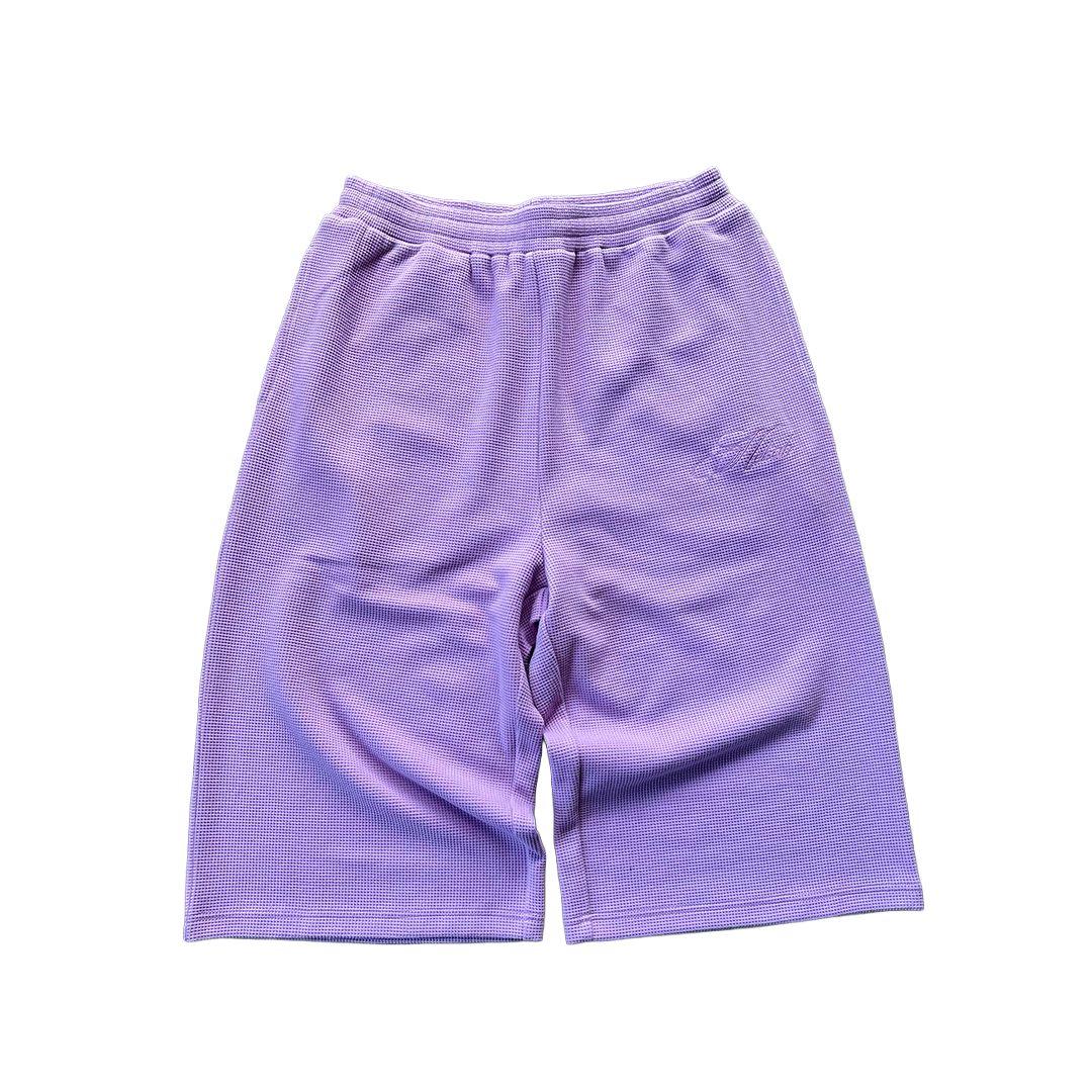 "Sol" Waffle Knit Shorts - Lilac