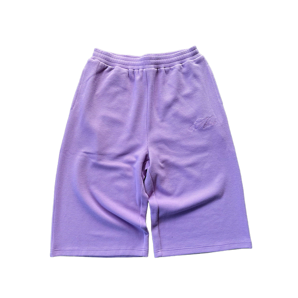 "Sol" Waffle Knit Shorts - Lilac