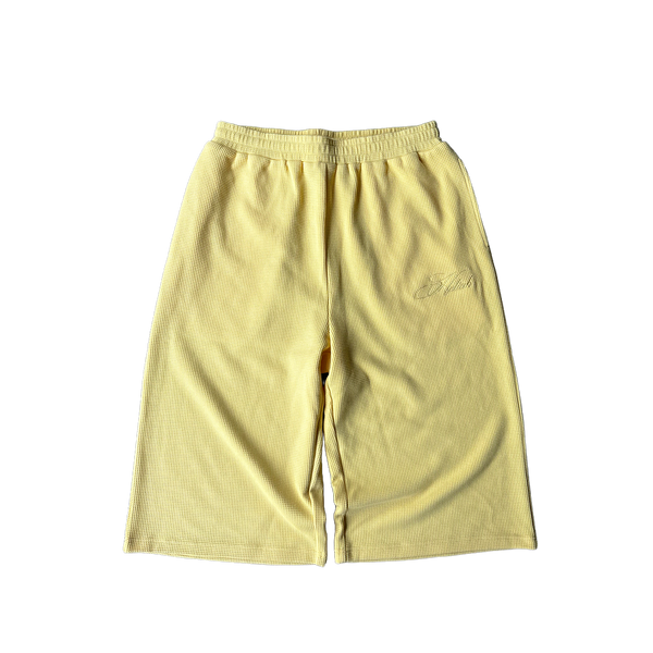"Sol" Waffle Knit Shorts - Yellow